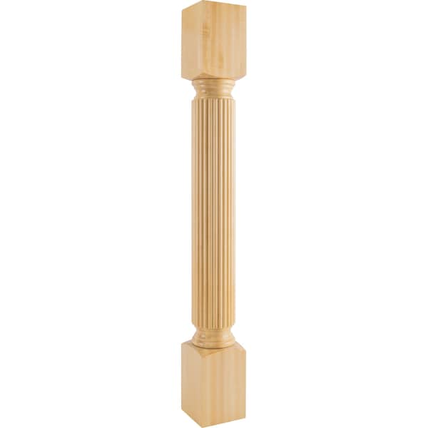 Hardware Resources 5" Wx5"Dx42"H Rubberwood Reed Post P20-5-42-RW - main